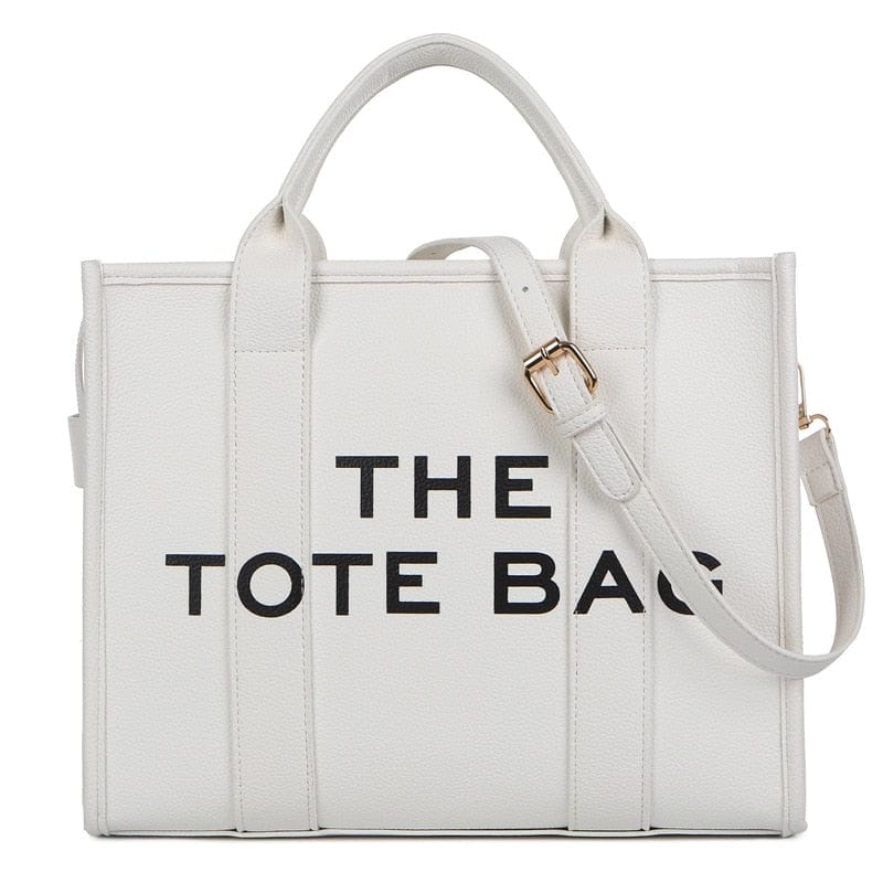 white The Traveler Tote bag For Women Crossbody Female Handbag New Solid Words Letter Leisure Large Bag PU Luxury Fashion for 2023