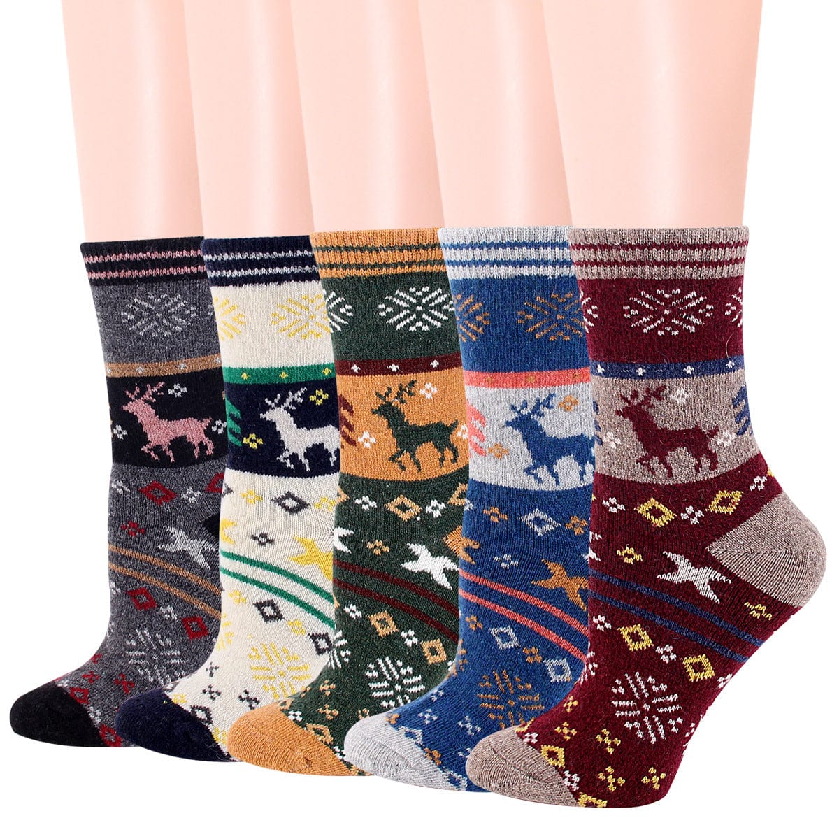 Winter thickened women's wool socks cartoon elk socks cross-border sales warm women's socks snow socks wholesale spot