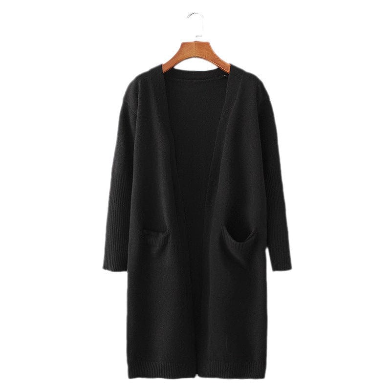 Women Sweater Coat Solid Color Long Sleeves